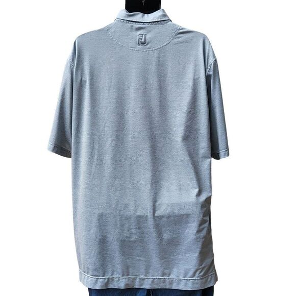 FootJoy Golf Polo Men Sz L Striped Blue Embroidered DCC‎ Athleisure - Picture 4 of 8